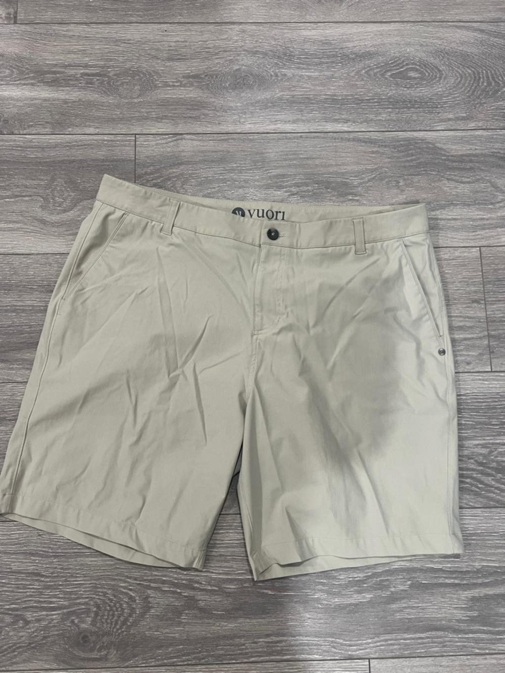 Vuori Men's Sandstone Flat-Front Performance Shorts
